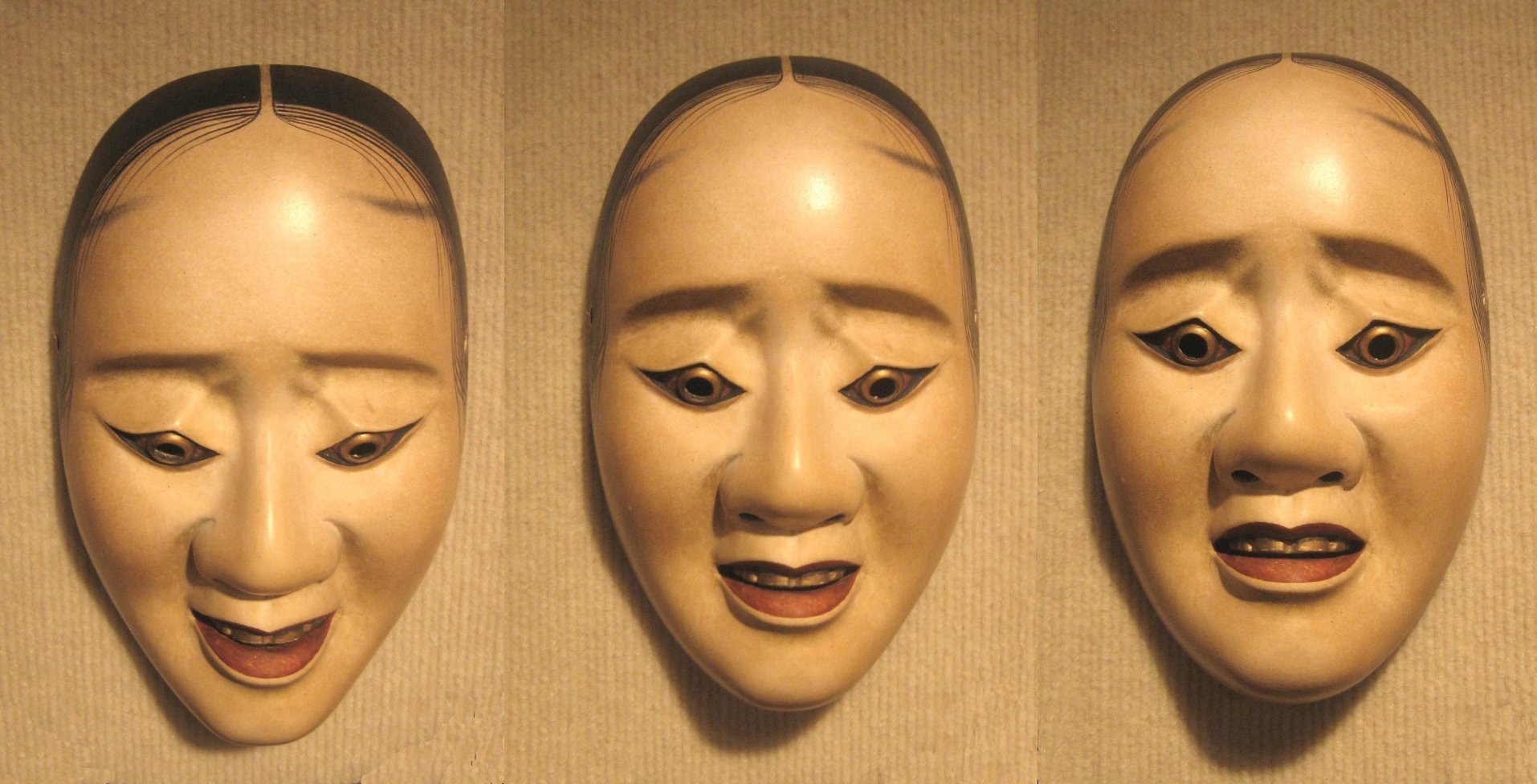 Figure 2. Noh mask shown from three angles